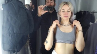 Quick public fun in the changing room